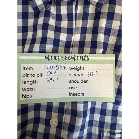 2/$30 NWOT Untuckit Women's 10 Blue & White Checkered Button-Down Shirt - Picture 12 of 14